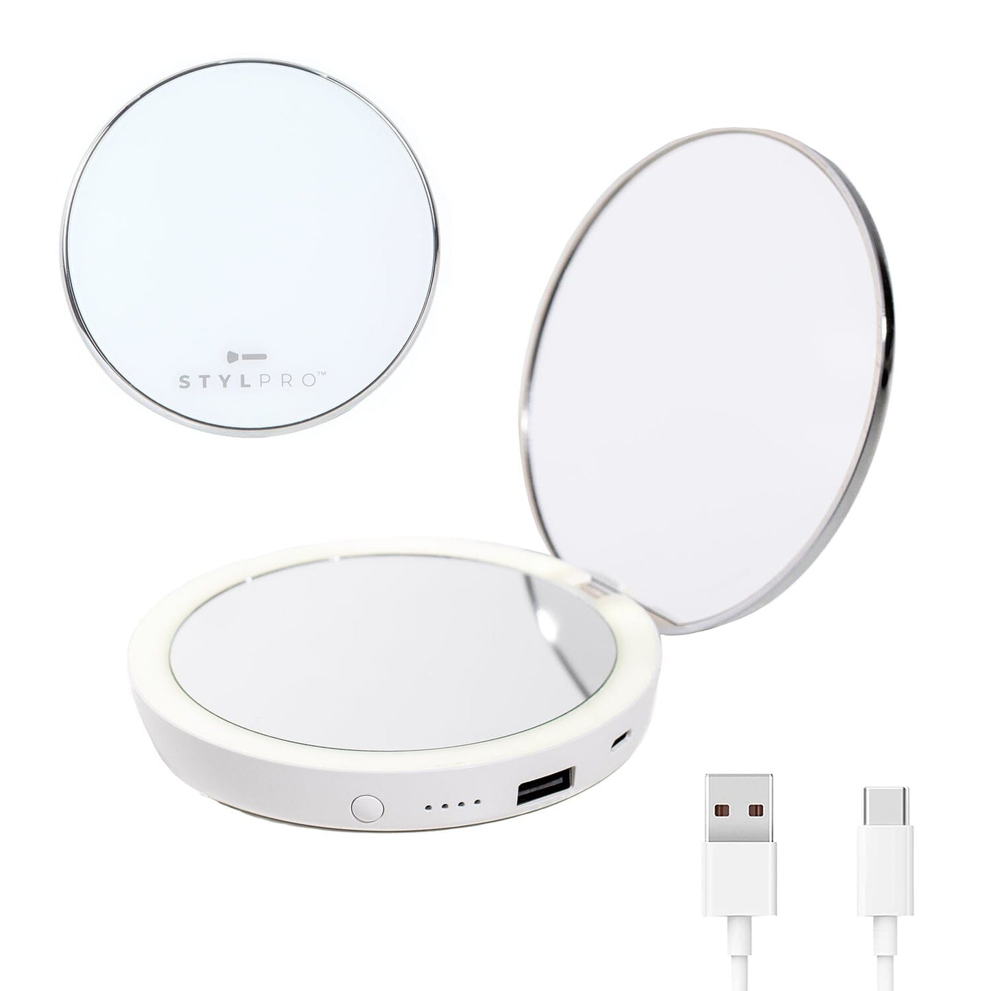 STYLPRO Flip 'n' Charge Power Bank LED Mirror